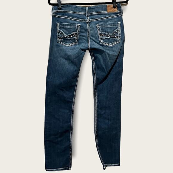 BKE Denim Sabrina Skinny Crystal Embellished Pockets Jean 27 x 31.5 - Picture 2 of 14